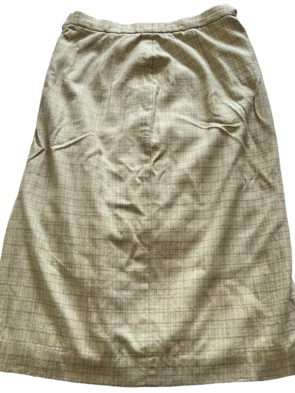 Vintage Burberrys pencil skirt beige plaid print midi size 18
